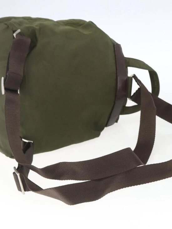 PRADA Backpack Nylon Khaki Silver Auth 157586 main image 4